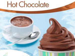 branded cup of chocolate yogurt with frozen hot chocolate cup 